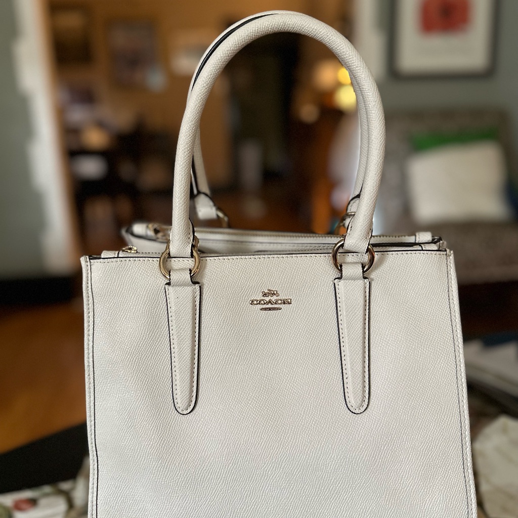 Coach White Leather Bag